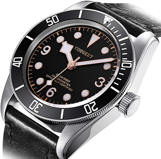 Corgeut Watch Diver Automatic Black and Gold