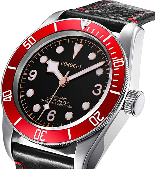 Corgeut Watch Diver Automatic Red and Gold
