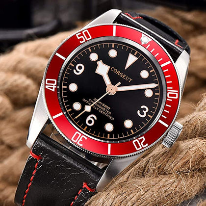 Corgeut Watch Diver Automatic Red and Gold