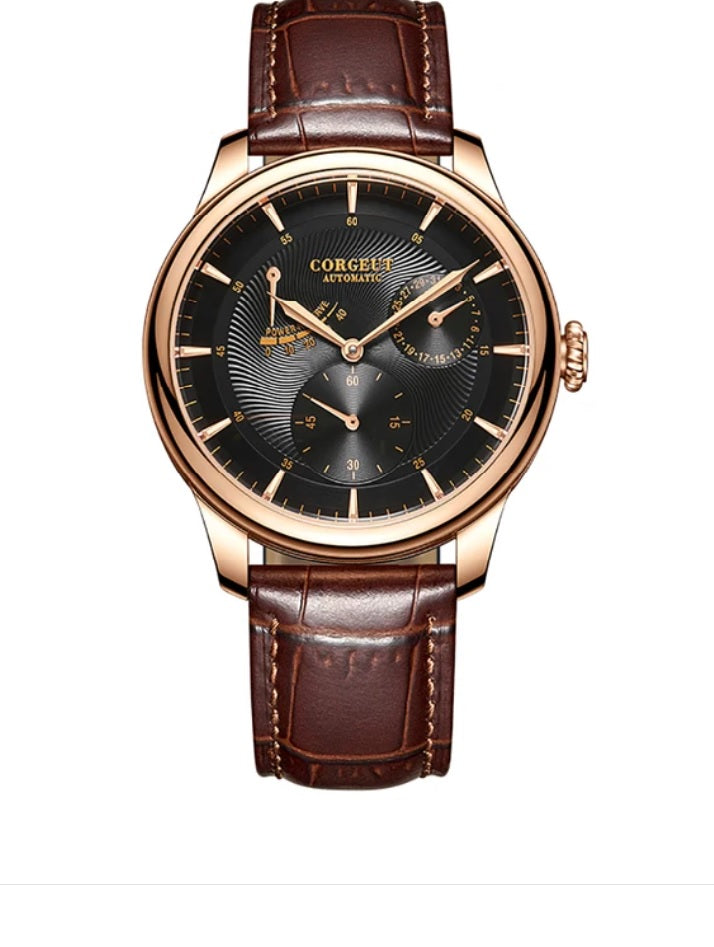 Corgeut Relogio Mens Watch Black and Gold