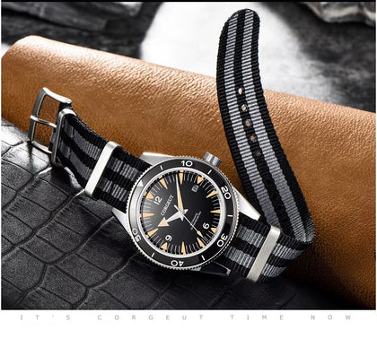 Corgeut Lux Auto Black with Nylon Strap – Corgeut Watches